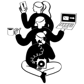 full sized journal-team-of-three-people-multitasking